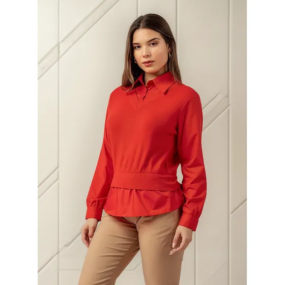 Chompa Camisero 2 En 1 Color Entero