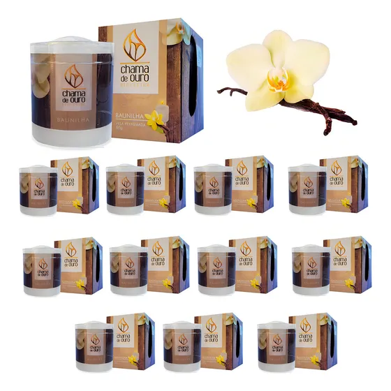 Atacado Kit Velas Perfumadas Aromatizada Alta Qualidade 12un Cor Branco Fragrância Baunilha Não possui