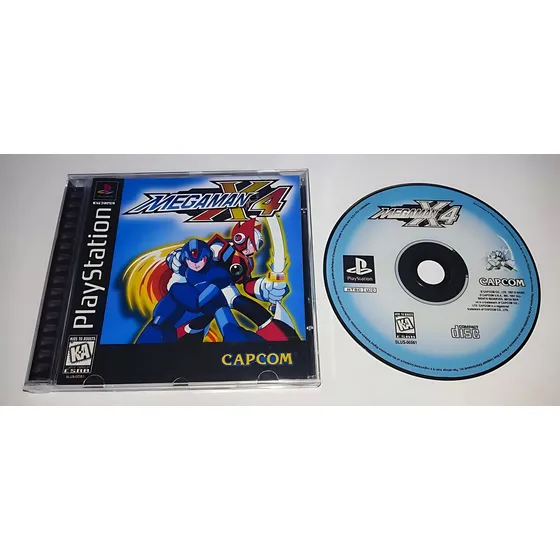 Megaman X4 Ps1 Black Label Mídia Prata