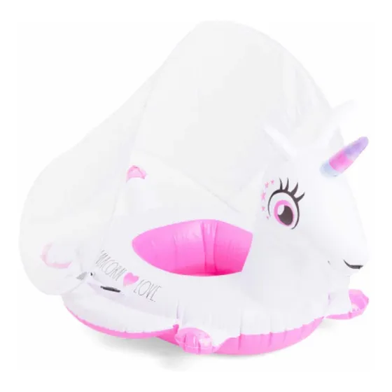 Flotador D Llama Para Bebes Niñas Inflable Con Techo Piscina