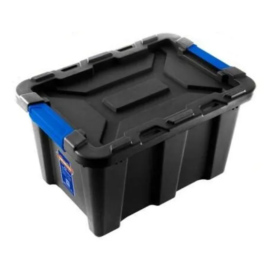 Caja Contenedor Plastico Apilable Negro 40lt Wadfow Wtb3340