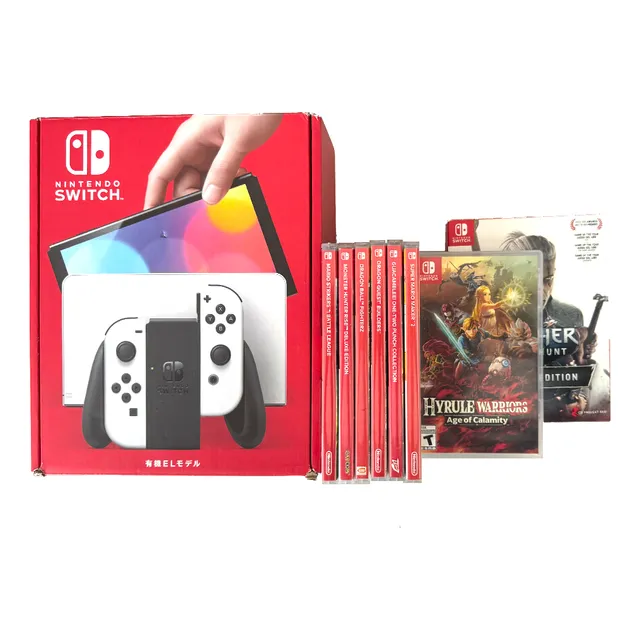 Nintendo Switch Oled Blanca + 9 Juegos | Nueva | Sellada