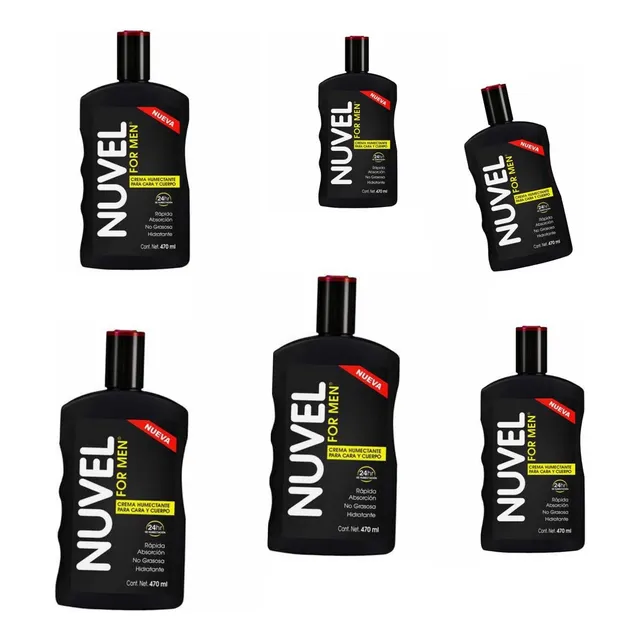 Crema Corporal Para Caballero Nuvel 470ml For Men 6pzas