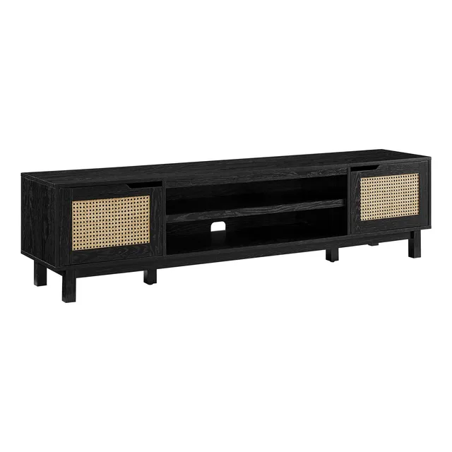 Soporte Para Tv De Ratán Minimalista Hasta 80 Pulgadas Negro