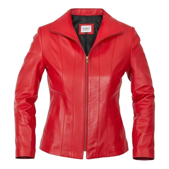Campera Cuero Mujer Briganti Tapado Liso Chaqueta Abrigo