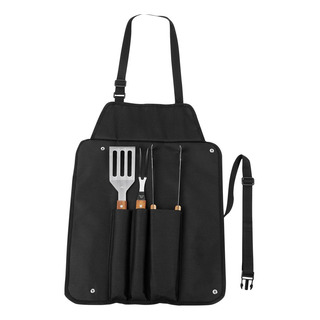 Set Bbq Con Delantal Incluye Espátula Pinzas Tenedor Correa Set Bbq Con Delantal Incluye Espátula Pinzas Tenedor Correa