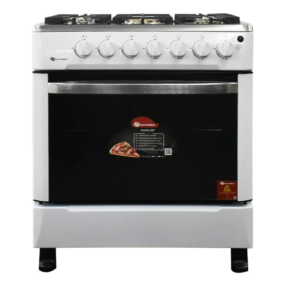 Cocina A Gas 30  De Piso 5 Hornillas Horno Sj Electronics