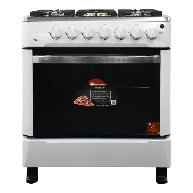 Cocina A Gas 30  De Piso 5 Hornillas Horno Sj Electronics
