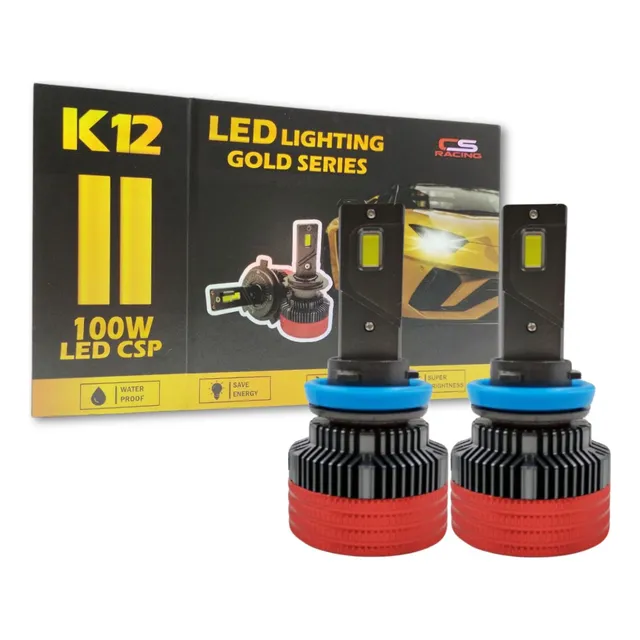 Kit De Focos Led H11 Cs Racing Gold Series K12 100w