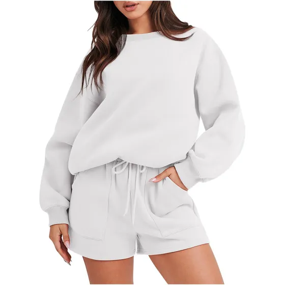 Conjunto 2 Pieza Para Mujer Nuevo Jerseys Manga Larga Corto