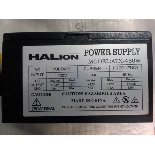 Fuente De Poder Real Atx 450w Halion