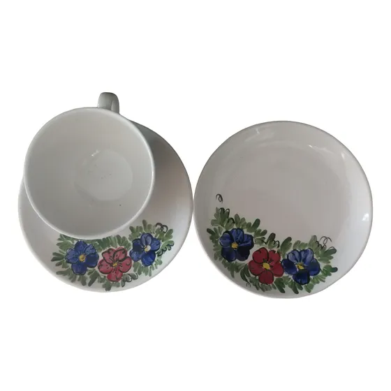 Taza Y Plato Desayuno Hartford 225 Cm3 Decorado A Mano  70