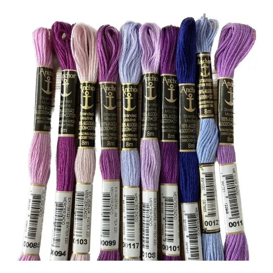 10 Linhas Meadas P/ Bordar Anchor Tons