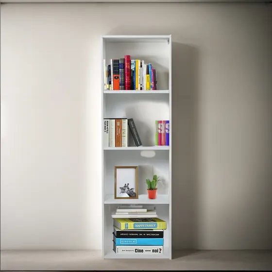 Pektra Biblioteca Melamina Organizador 3 Estantes Oficina Librero Color Blanco