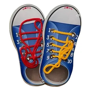 Enhebrado Zapatilla - Juego Didactico Niños - Madera