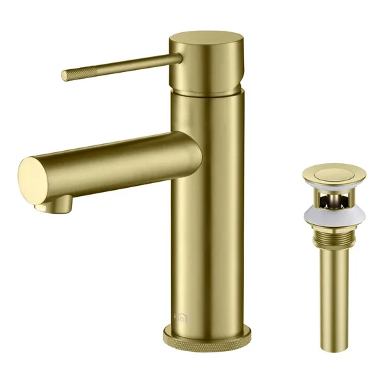 Kibi Grifo Baño Dorado Cepillado Diseño Una Sola Manija Un
