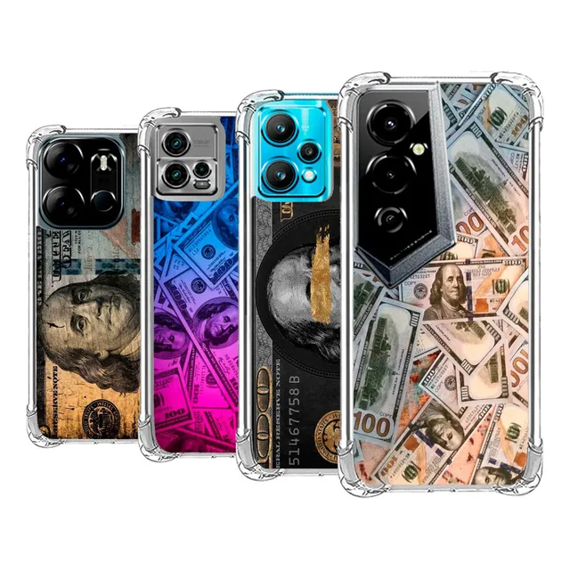 Estuche Forro Antigolpe Cash Billetes Money  Realme Todos