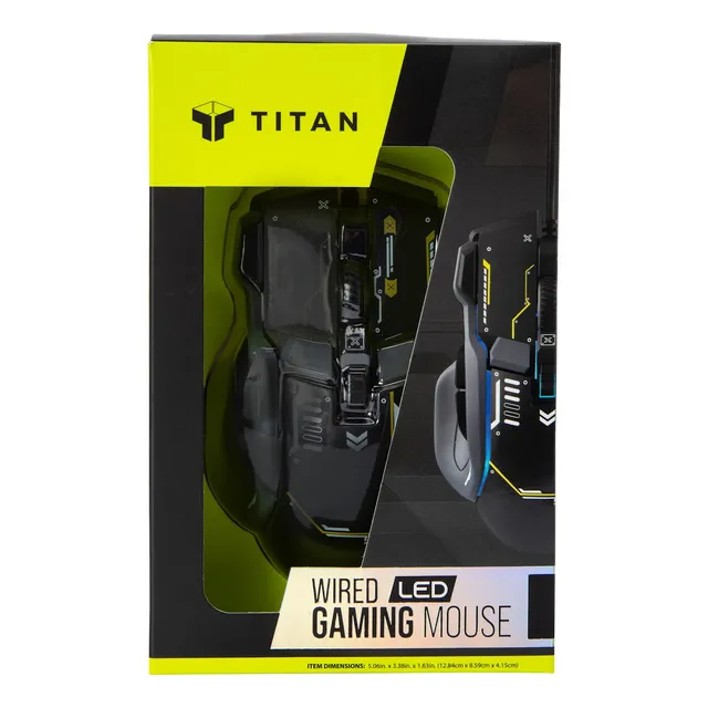 Titan Mouse Gamer Con Luz Led Hasta 3600 Dpi