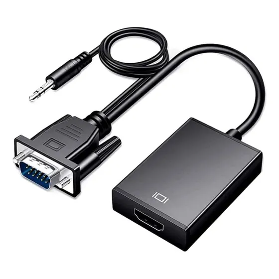 Adaptador Vga A Hdmi Macho Hembra Puerto Audio Convertidor
