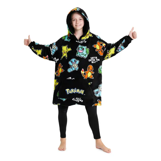 Sudadera Portátil Con Capucha Pokémon Pikachu Para Niños Y A
