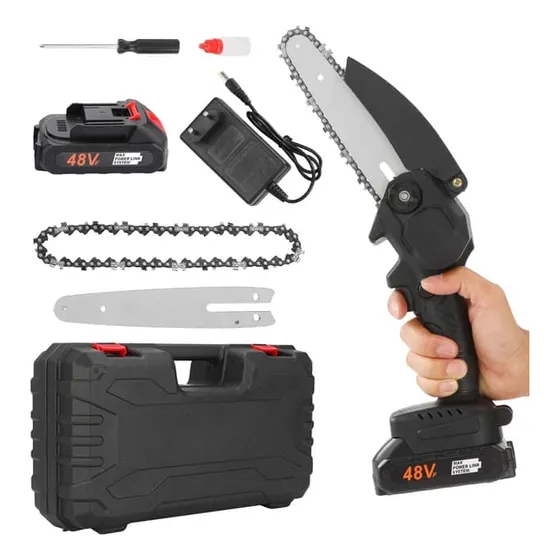 Mini Serrucho Motosierra Inalámbrica Portátil Recargable 48v