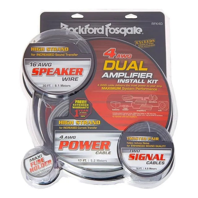 Kit De Instalación Rockford Fosgate Rfk4d Cal 4 100% Cobre