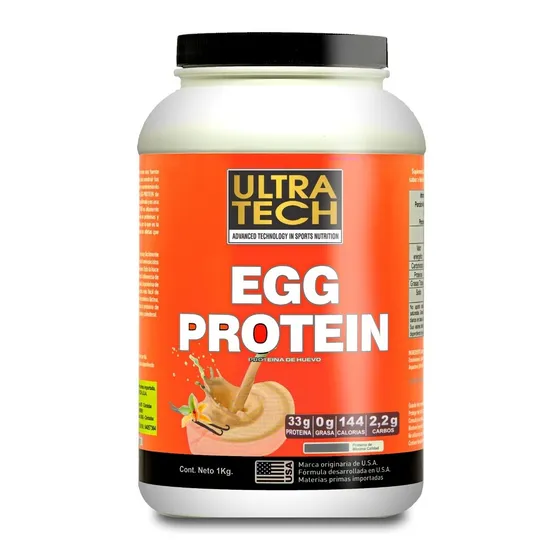 Egg Protein Proteina Pura De Huevo Ultra Tech X 1 Kg 0 % Grasas Masa Muscular Complemento De La Alimentación