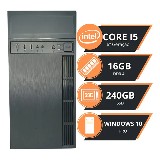 Cpu Computador Desktop Intel I5 6500, 16gb Ddr4, Ssd 240gb