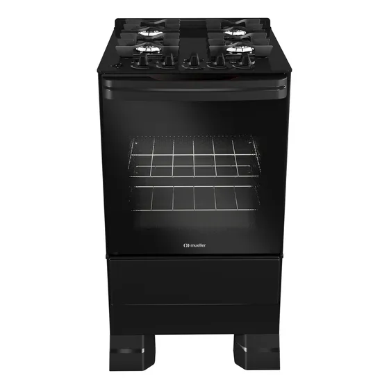 Cocina Mueller Vetro Fratello 4B color negro mate con puerta con visor 220V