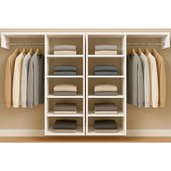 Kit 2 Closet Nicho Estante Supenso De Parede Aberto Cabide