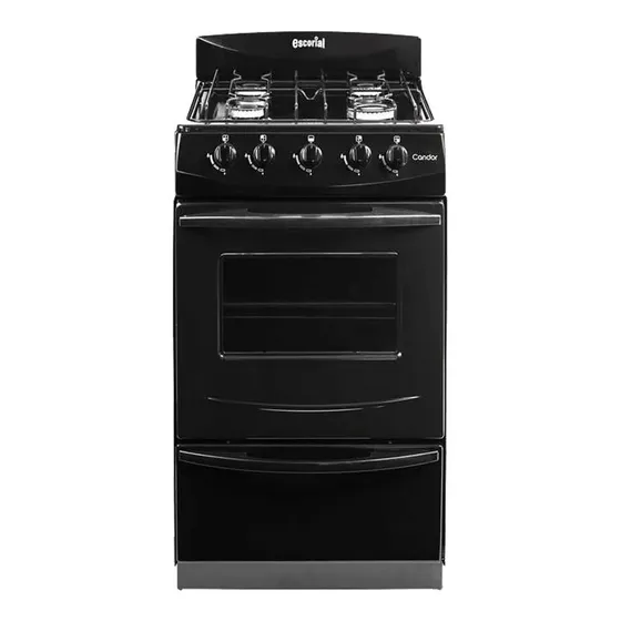 Cocina Escorial Candor Black Gas Natural 51 Cm Ancho