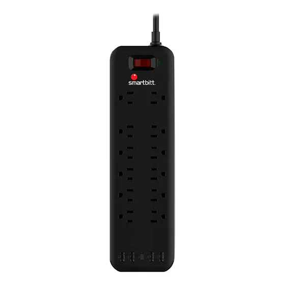 Supresor De Picos Smartbitt Sbss-b12-5u, 5 Usb, 12 Contactos