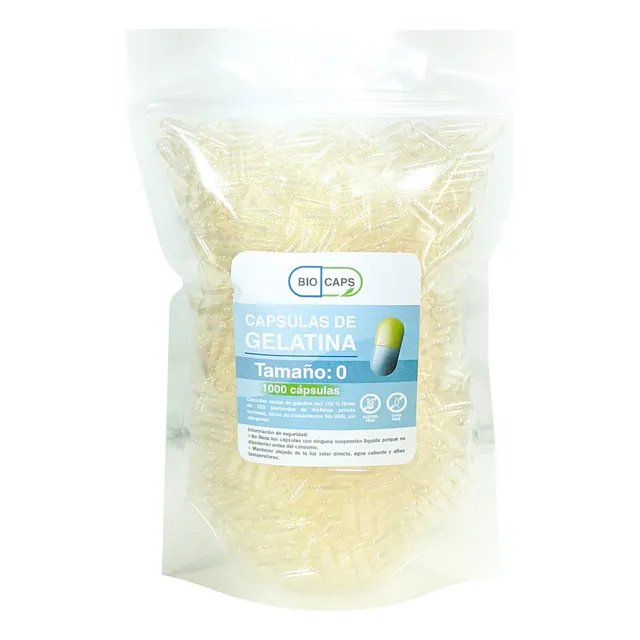 Capsulas Vacias De Gelatina Transparentes Nro 0 Precerradas