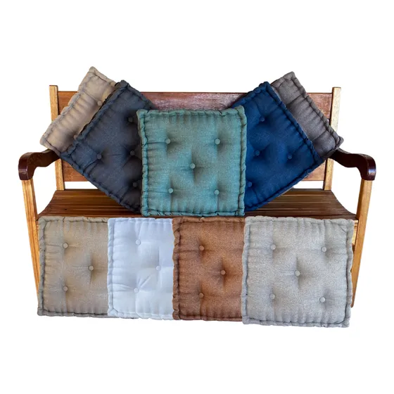 Almofada 40x40 X 10 Cm Futon Turca Cheia Linho Assento