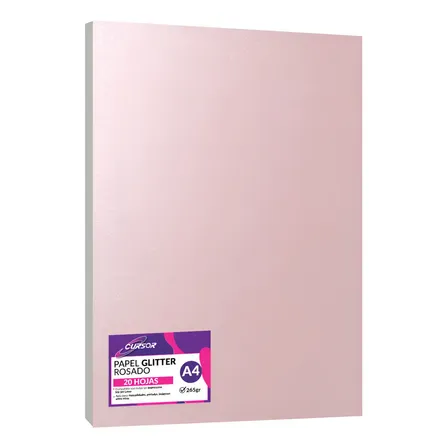 Papel Fotográfico Glitter Glossy Rosado 20hjs A4 Envíogrx5