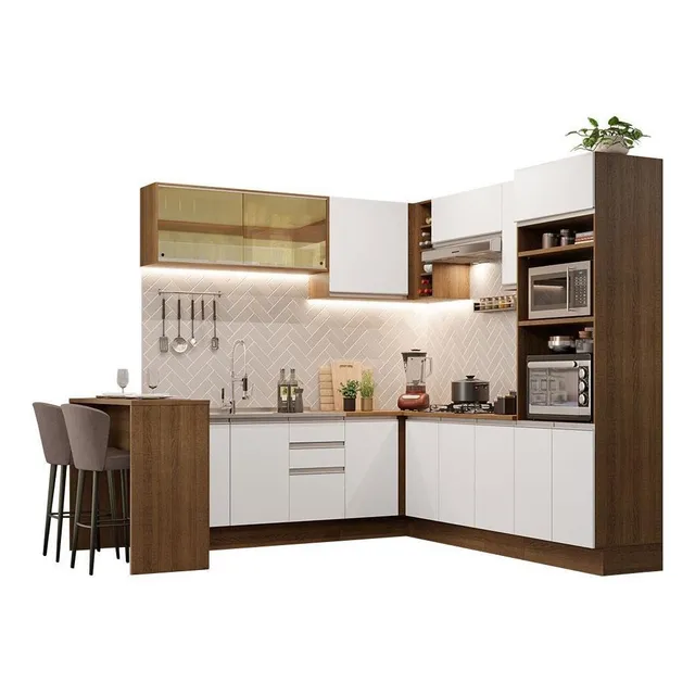 Madesa Gabinete Cocina Esquinero 504cm Glamy Rústico/blanco