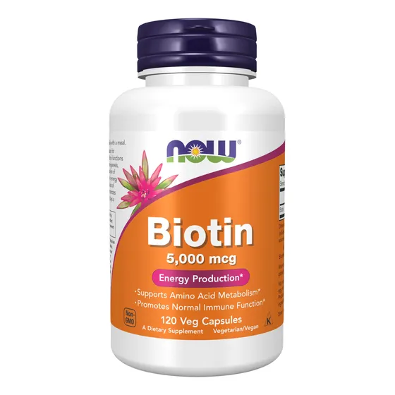 Suplements Now Foods Biotina, 5000 Mcg, 120 Cápsulas Vegetar