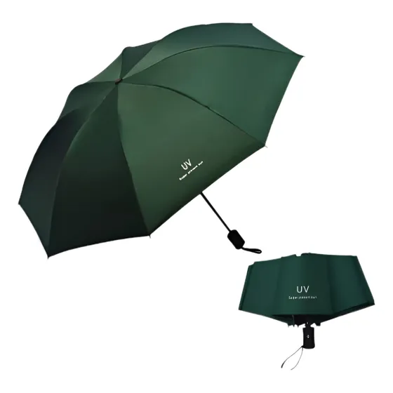 Sombrilla Paragua Automático Retráctil Uv Protecctor Negro
