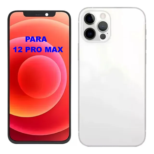 Tela Compatível Com iPhone 12 Pro Max + Tampa Cor Branco