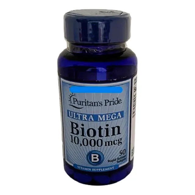 Biotin 10000mcg Ultra Mega  50 Softgels   Puritans Pride