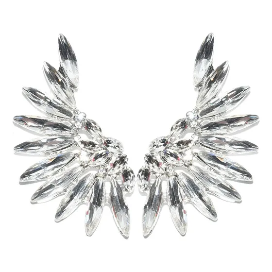 Aros Tresher Gema Piedra Elegante De Fiesta Noche Forma Alas