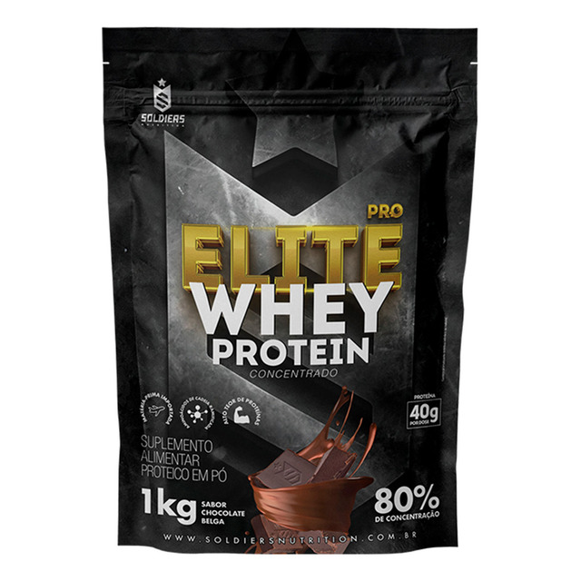 Elite Pro Whey Protein Concentr 80% 1kg - Soldiers Nutrition Chocolate Belga Elite Pro Whey Protein Concentr 80% 1kg - Soldiers Nutrition Chocolate Belga