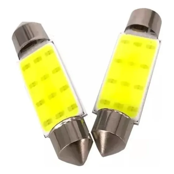 2 Led Tubular Blanco 39mm 12v Patente Interior Plafon Baul