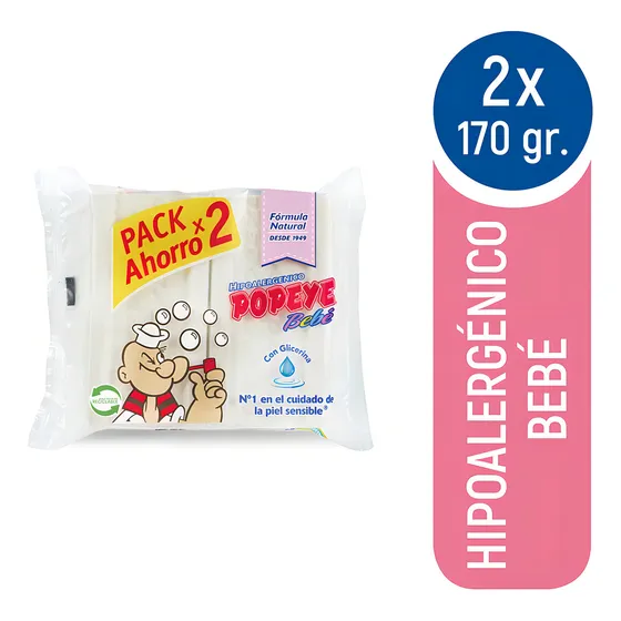 Pack Jabón Popeye Con Suavizante 2 Un De 170 G