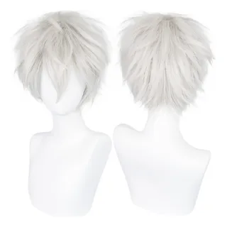 Gorro De Pelo Wig Anogol + Short Silver White Para Hombre, C Gorro De Pelo Wig Anogol + Short Silver White Para Hombre, C