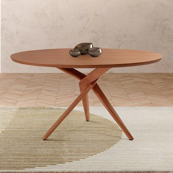 Mesa De Jantar Redonda Com Tampo Laminado Miami Madeira M...