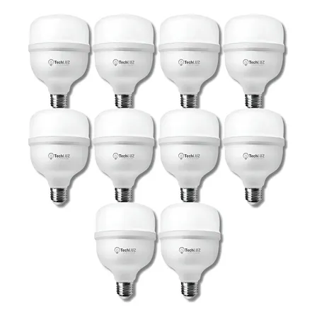 Kit 10 Lâmpadas Led 20w 6500w Bulbo Alta Potência Bivolt 220v Branco-frio