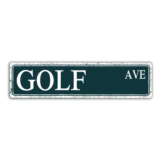 Letrero Calle Golf Ave Verano Arte Pared Metal Tematica Para