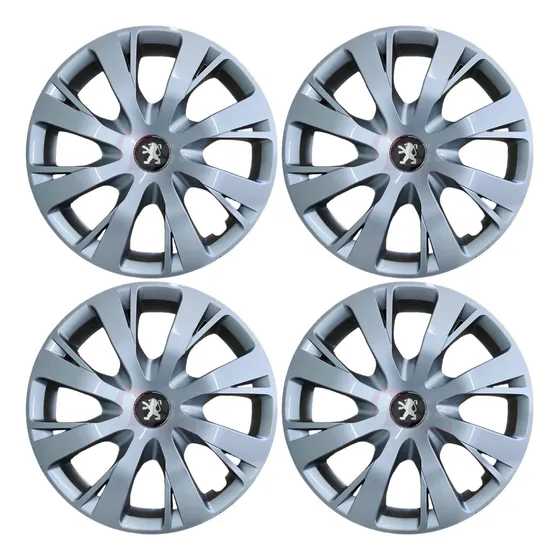 Juego 4 Tazas Rodado 15 Pulgadas Gris Plata Universal