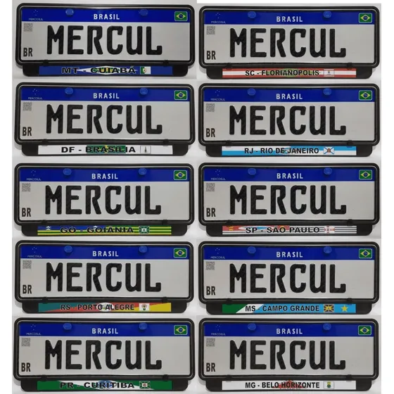 Suporte Placa Mercosul Com Nome E Bandeira Estado Cidade   